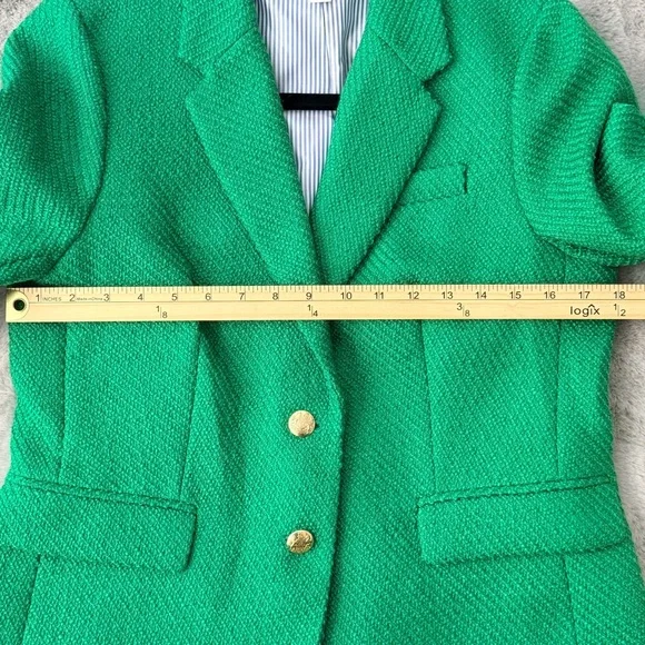 J.Crew Factory Schoolboy Blazer in Textured Green Tweed size 10 - Picture 9 of 11